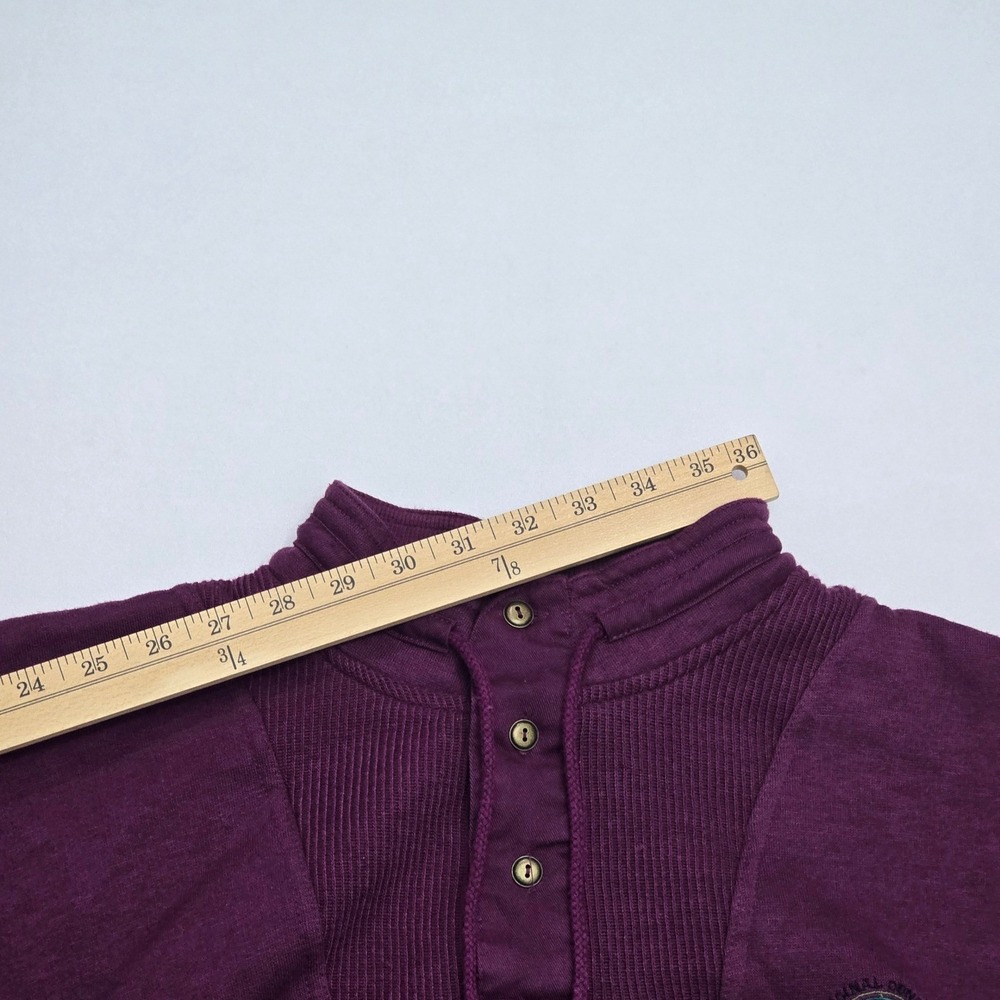 Vintage Todays News Purple Mock Neck Button Pullover Sweatshirt Mens Large - Picture 11 of 11